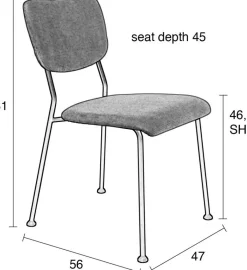 Benson (set van 2) Eetkamerstoel
