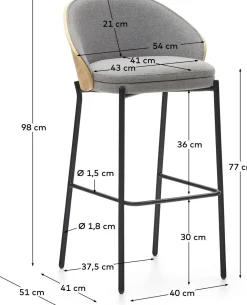 Eamy Hoog Barstoel
