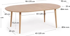 Oakland Uitschuifbare Eettafel