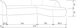 Sloping Natural Melange Hoekbank