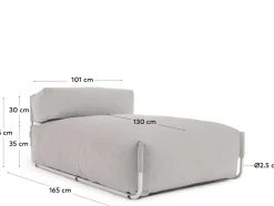 Square Outdoor Chaise Longue
