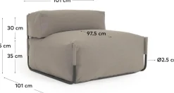 Square Outdoor Lounge Fauteuil
