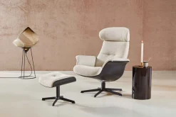 Time-Out Beige Relaxfauteuil + Hocker