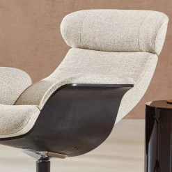 Time-Out Beige Relaxfauteuil + Hocker
