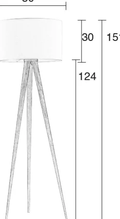 Tripod Wood Vloerlamp